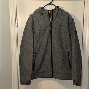 Tommy Hilfiger Men's Charcoal Hooded Windbreaker